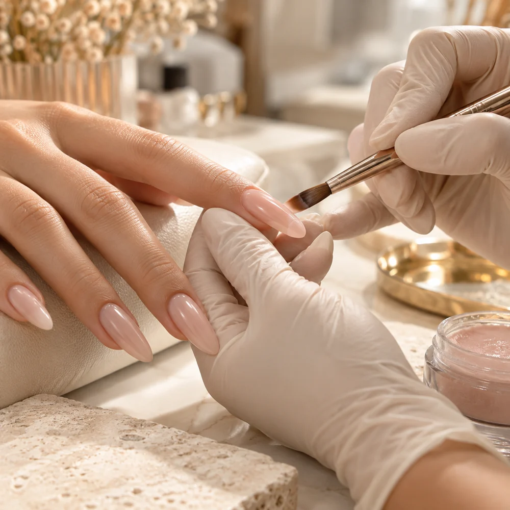 Warm-toned Nail Enhancement care photograph